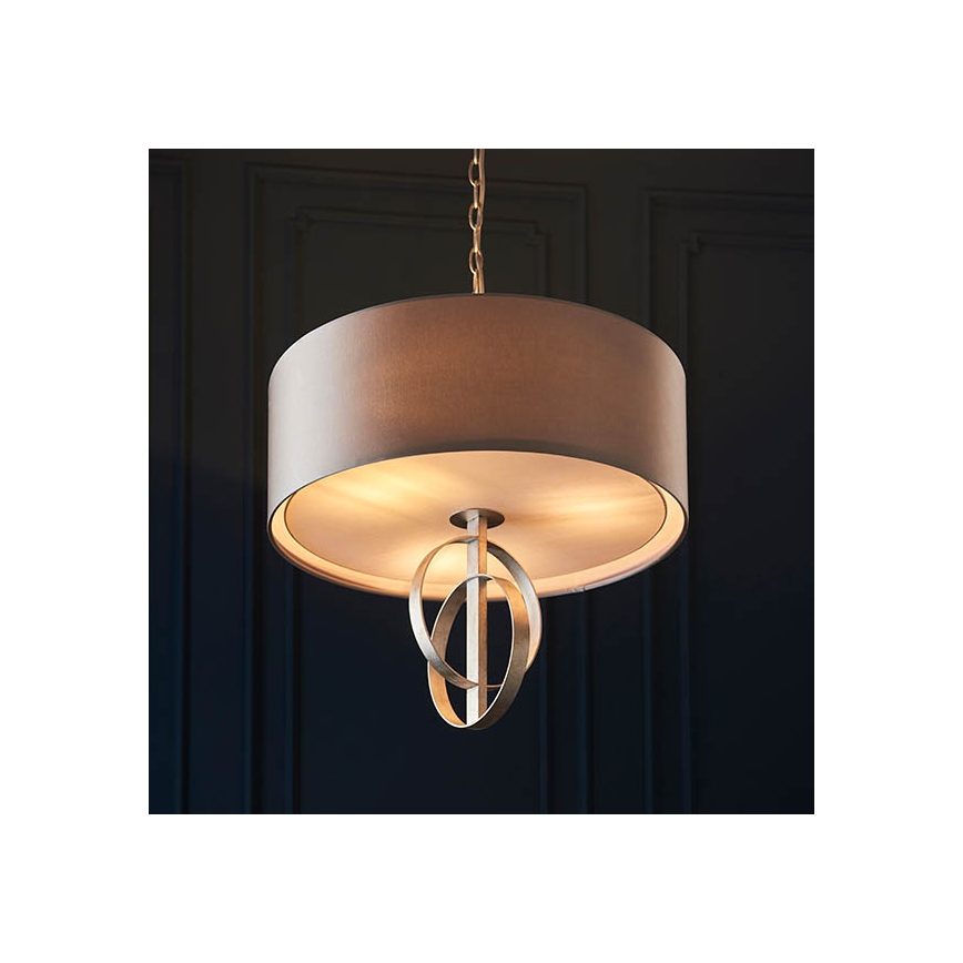 Endon 95216 - Lustra ar ķēdi 3xE27/10W/230V Ø 60 cm pelēka