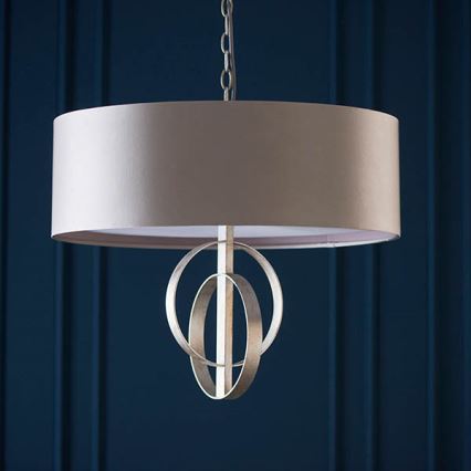 Endon 95216 - Lustra ar ķēdi 3xE27/10W/230V Ø 60 cm pelēka