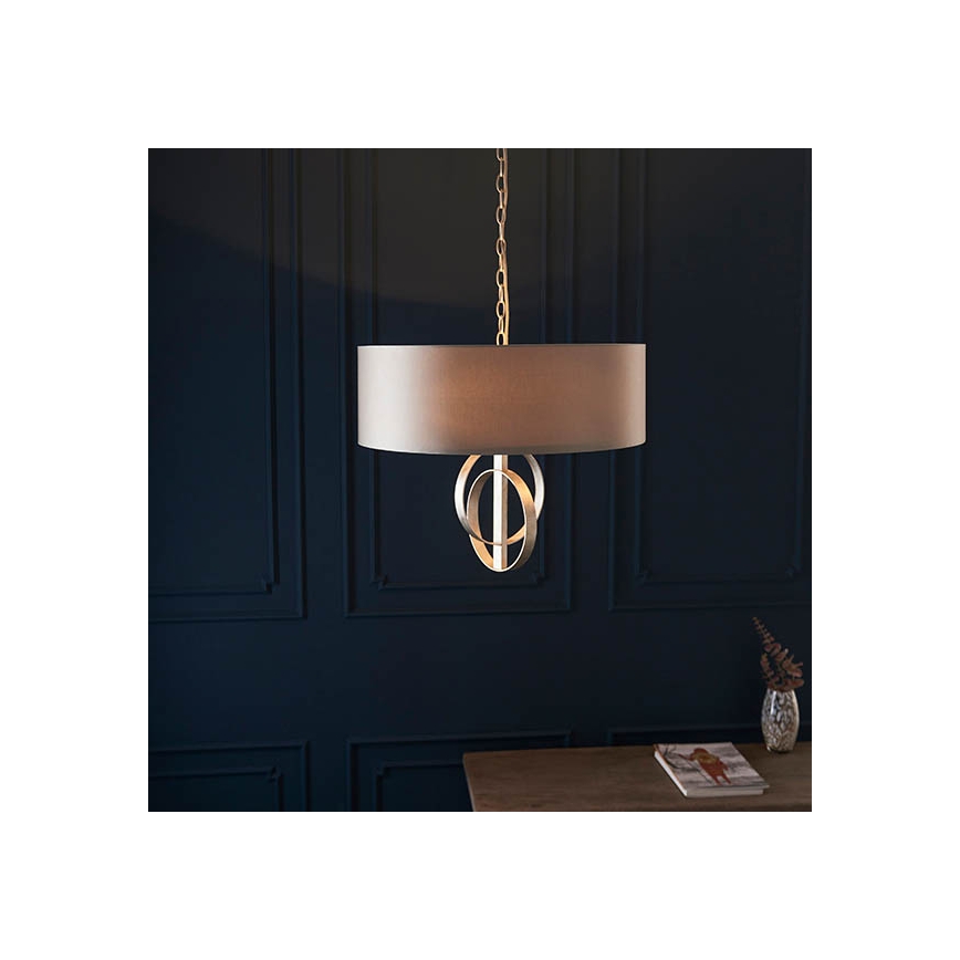 Endon 95216 - Lustra ar ķēdi 3xE27/10W/230V Ø 60 cm pelēka
