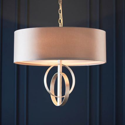 Endon 95216 - Lustra ar ķēdi 3xE27/10W/230V Ø 60 cm pelēka