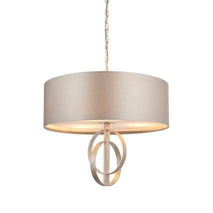 Endon 95216 - Lustra ar ķēdi 3xE27/10W/230V Ø 60 cm pelēka