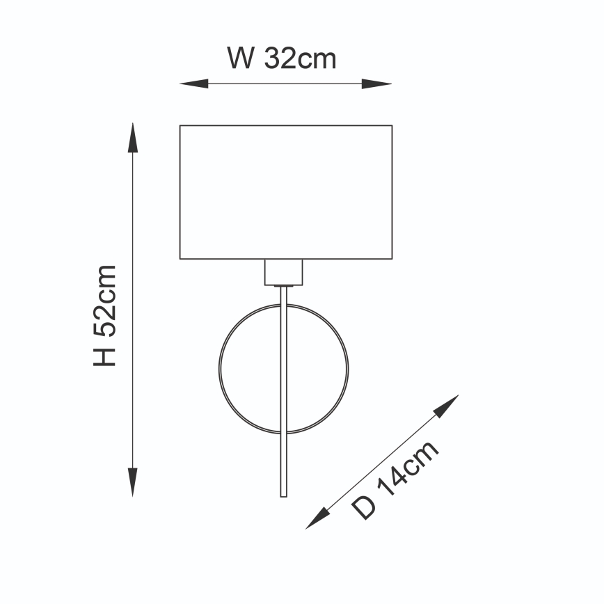 Endon 95218 - Sienas lampa 1xE27/10W/230V zila/misiņš
