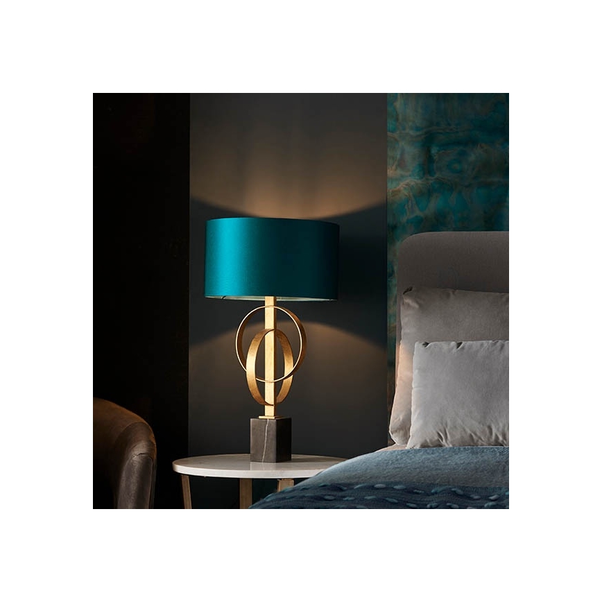 Endon 95221 - Galda lampa 1xE27/10W/230V zila/misiņš/melna