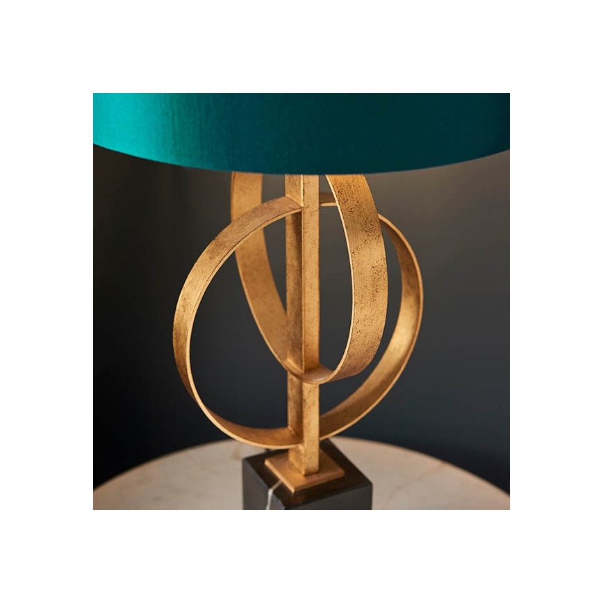 Endon 95221 - Galda lampa 1xE27/10W/230V zila/misiņš/melna