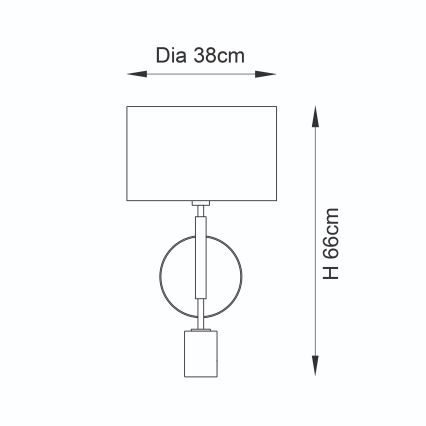 Endon 95221 - Galda lampa 1xE27/10W/230V zila/misiņš/melna