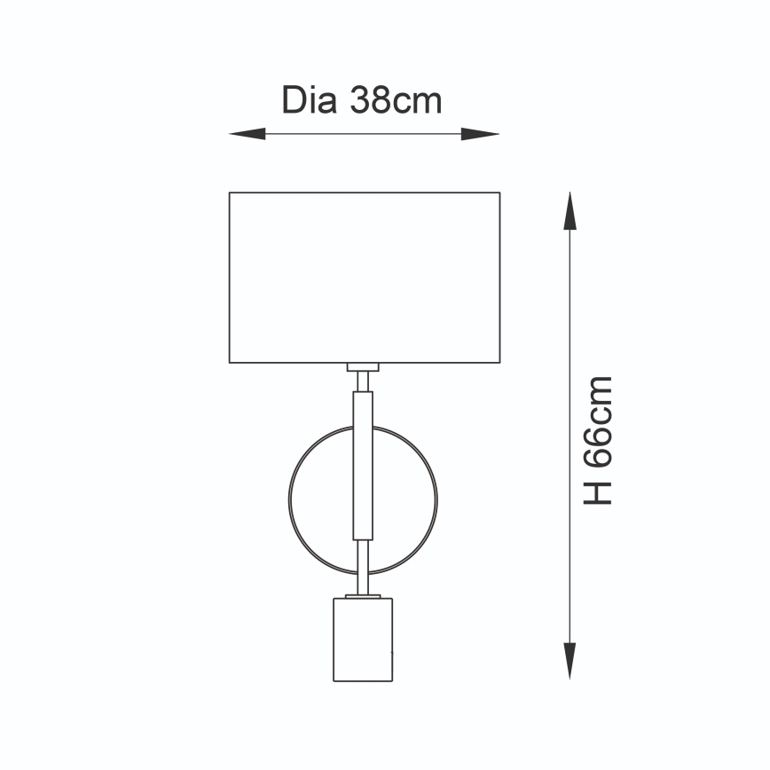 Endon 95221 - Galda lampa 1xE27/10W/230V zila/misiņš/melna