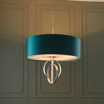 Endon 95223 - lustra ar ķēdi 5xE27/10W/230V, Ø 70 cm, zila/pelēka