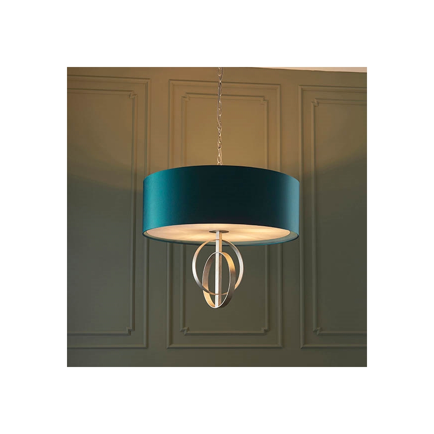 Endon 95223 - lustra ar ķēdi 5xE27/10W/230V, Ø 70 cm, zila/pelēka