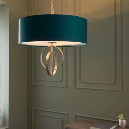 Endon 95223 - lustra ar ķēdi 5xE27/10W/230V, Ø 70 cm, zila/pelēka