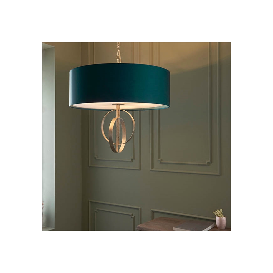 Endon 95223 - lustra ar ķēdi 5xE27/10W/230V, Ø 70 cm, zila/pelēka