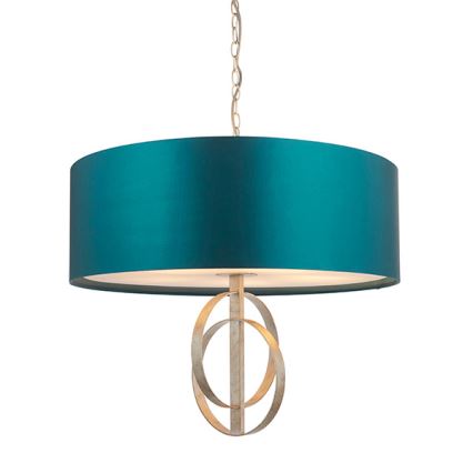 Endon 95223 - lustra ar ķēdi 5xE27/10W/230V, Ø 70 cm, zila/pelēka