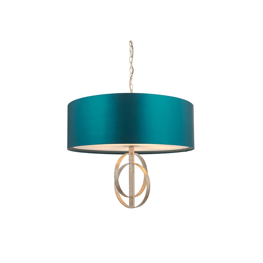 Endon 95223 - lustra ar ķēdi 5xE27/10W/230V, Ø 70 cm, zila/pelēka