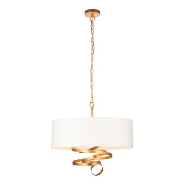 Endon 95268 - Lustra ar ķēdi 3xE14/6W/230V Ø 60 cm balta/misiņš