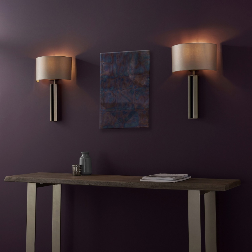 Endon 95449 - Sienas lampa 1xE27/10W/230V bēša/matēts hroms