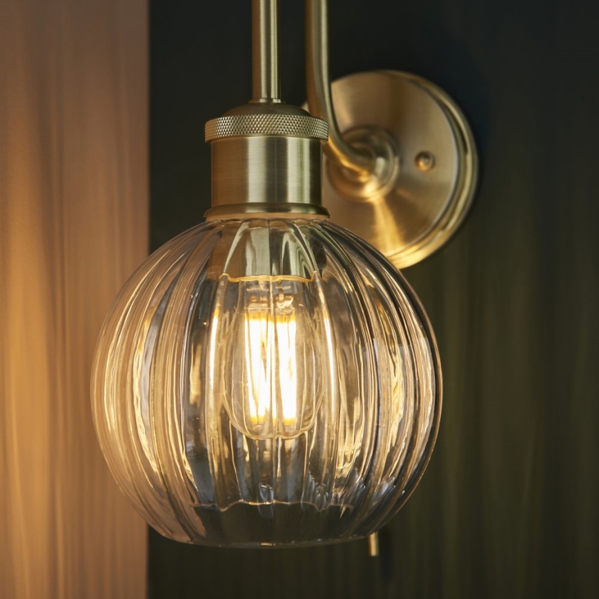 Endon 95507 - Vannas istabas sienas lampa KENDALL 1xE27/10W/230V IP44 misiņš