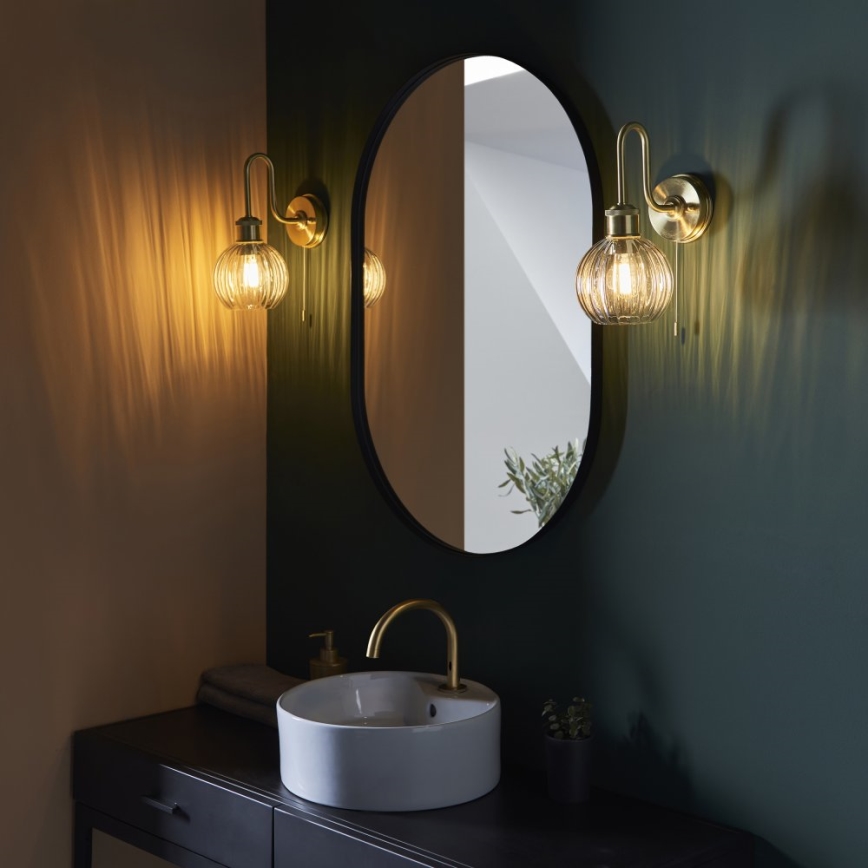 Endon 95507 - Vannas istabas sienas lampa KENDALL 1xE27/10W/230V IP44 misiņš