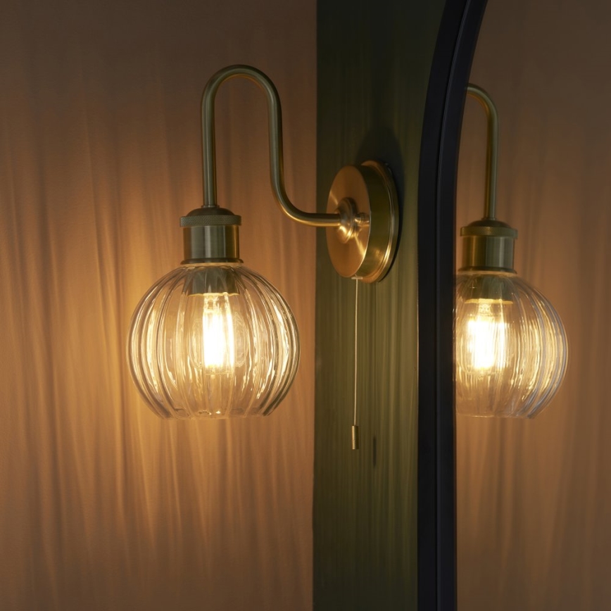 Endon 95507 - Vannas istabas sienas lampa KENDALL 1xE27/10W/230V IP44 misiņš