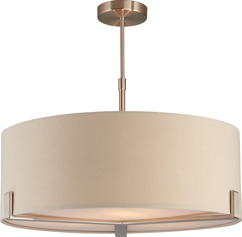 Endon 95834 - Lustra ar stieni HAYFIELD 3xE27/40W/230V matēts hroms/bēša