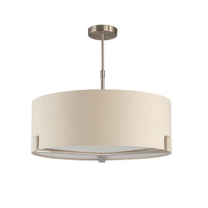 Endon 95834 - Lustra ar stieni HAYFIELD 3xE27/40W/230V matēts hroms/bēša