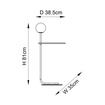 Endon 96713 - Stāvlampa HALO 1xG9/3W/230V melna/balta