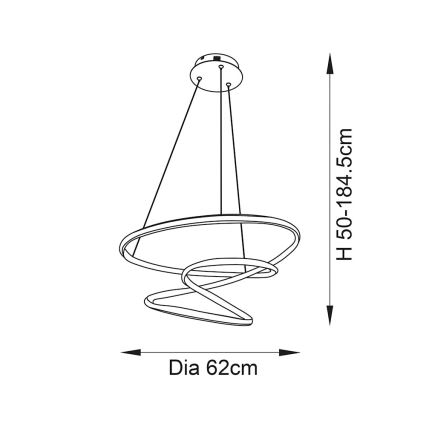 Endon 97632 - LED pakarināmais gaismeklis uz kabeļa DUNE LED/47,5W/230V 3000K melns