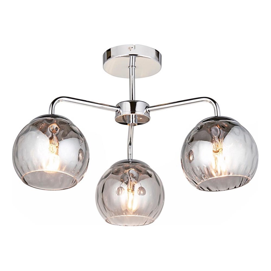 Endon 97971 - Griestu lampa DIMPLE 3xE14/7W/230V spīdīgs hroms/dūmakaini pelēks