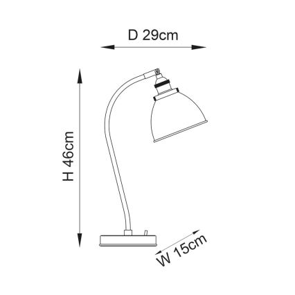 Endon 98747 - Galda lampa FRANKLIN 1xE14/7W/230V misiņš