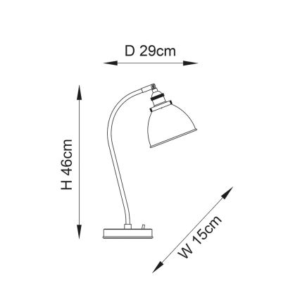 Endon 98752 - Galda lampa FRANKLIN 1xE14/7W/230V matēts hroms/antracīts