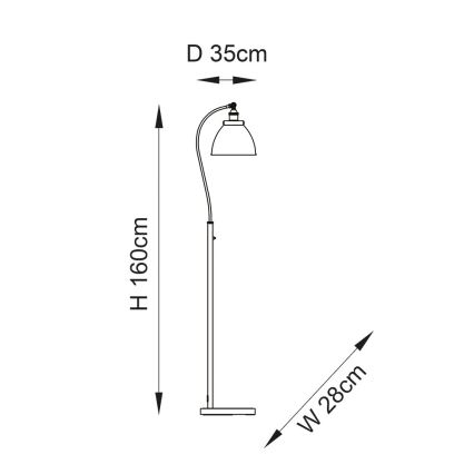 Endon 98753 - Grīdas lampa FRANKLIN 1xE27/10W/230V matēts hroms/antracīts