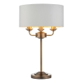 Endon 98932 - Galda lampa HIGHCLERE 3xE14/18W/230V balta/misiņkrāsa Ø 32 cm