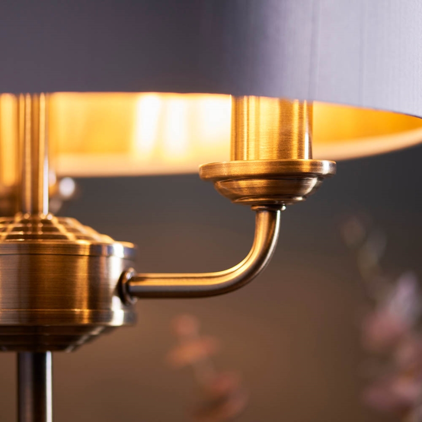 Endon 98932 - Galda lampa HIGHCLERE 3xE14/18W/230V balta/misiņkrāsa Ø 32 cm