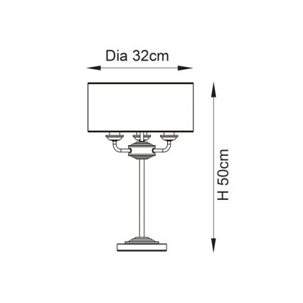 Endon 98932 - Galda lampa HIGHCLERE 3xE14/18W/230V balta/misiņkrāsa Ø 32 cm
