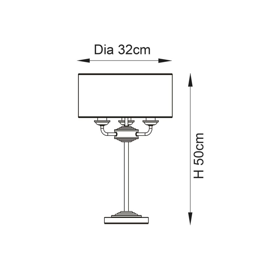 Endon 98932 - Galda lampa HIGHCLERE 3xE14/18W/230V balta/misiņkrāsa Ø 32 cm