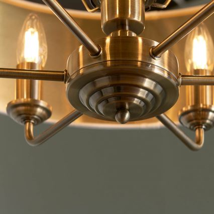Endon 98933 - Lustra ar ķēdi HIGHCLERE 6xE14/40W/230V balta/misiņš