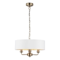 Endon 98934 - Lustra ar ķēdi HIGHCLERE 3xE14/40W/230V balta/misiņš d. 45 cm