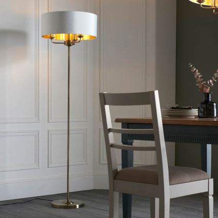 Endon 98935 - Grīdas stāvlampa HIGHCLERE 3xE14/40W/230V balta/misiņš d. 47 cm