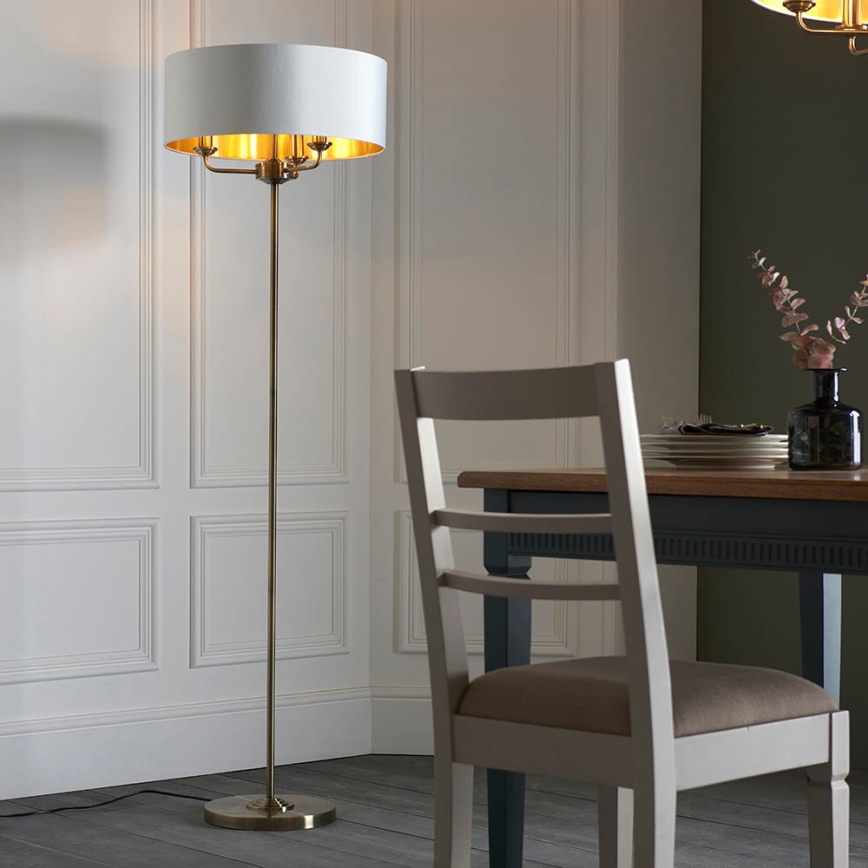 Endon 98935 - Grīdas stāvlampa HIGHCLERE 3xE14/40W/230V balta/misiņš d. 47 cm