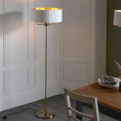 Endon 98935 - Grīdas stāvlampa HIGHCLERE 3xE14/40W/230V balta/misiņš d. 47 cm