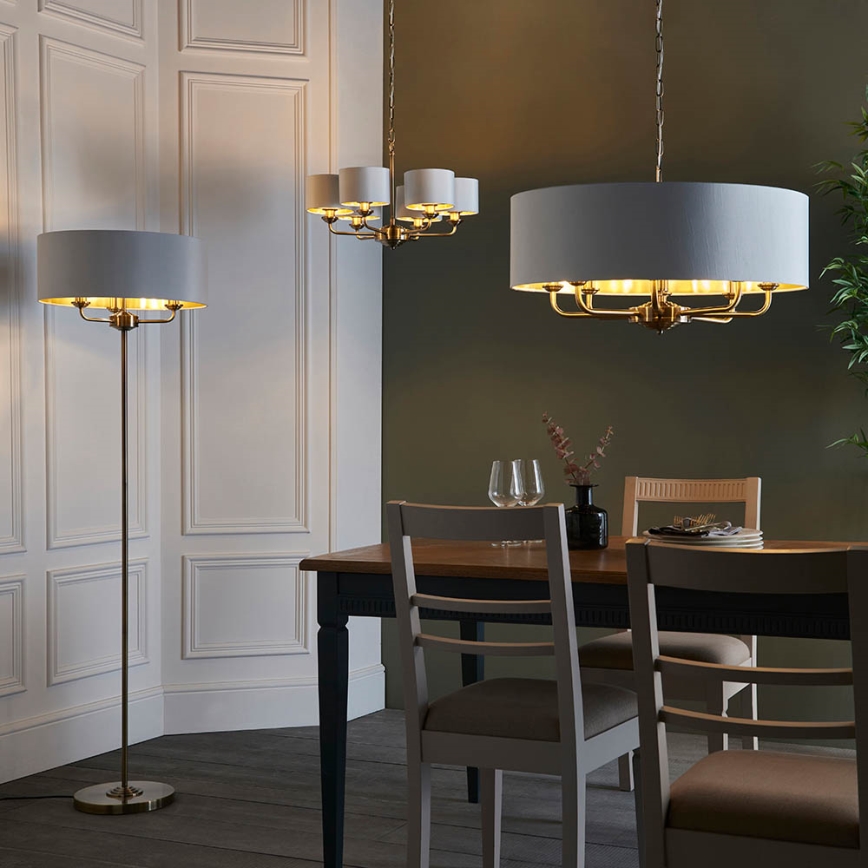 Endon 98935 - Grīdas stāvlampa HIGHCLERE 3xE14/40W/230V balta/misiņš d. 47 cm