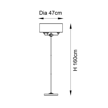 Endon 98935 - Grīdas stāvlampa HIGHCLERE 3xE14/40W/230V balta/misiņš d. 47 cm