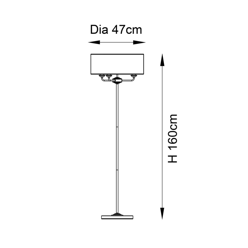 Endon 98935 - Grīdas stāvlampa HIGHCLERE 3xE14/40W/230V balta/misiņš d. 47 cm