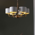 Endon 98936 - Lustra ar ķēdi HIGHCLERE 6xE14/28W/230V balta/misiņš