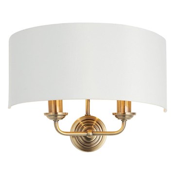 Endon 98937 - Sienas lampa HIGHCLERE 2xE14/40W/230V balta/misiņš