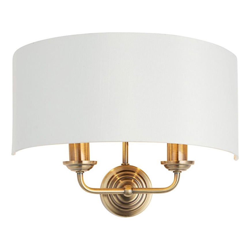 Endon 98937 - Sienas lampa HIGHCLERE 2xE14/40W/230V balta/misiņš