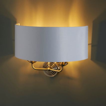 Endon 98937 - Sienas lampa HIGHCLERE 2xE14/40W/230V balta/misiņš