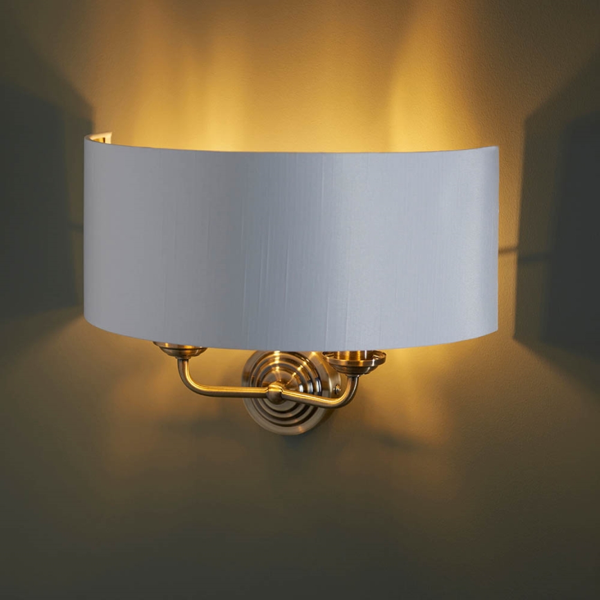 Endon 98937 - Sienas lampa HIGHCLERE 2xE14/40W/230V balta/misiņš