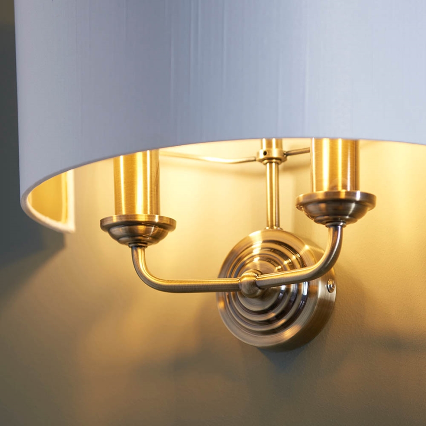 Endon 98937 - Sienas lampa HIGHCLERE 2xE14/40W/230V balta/misiņš