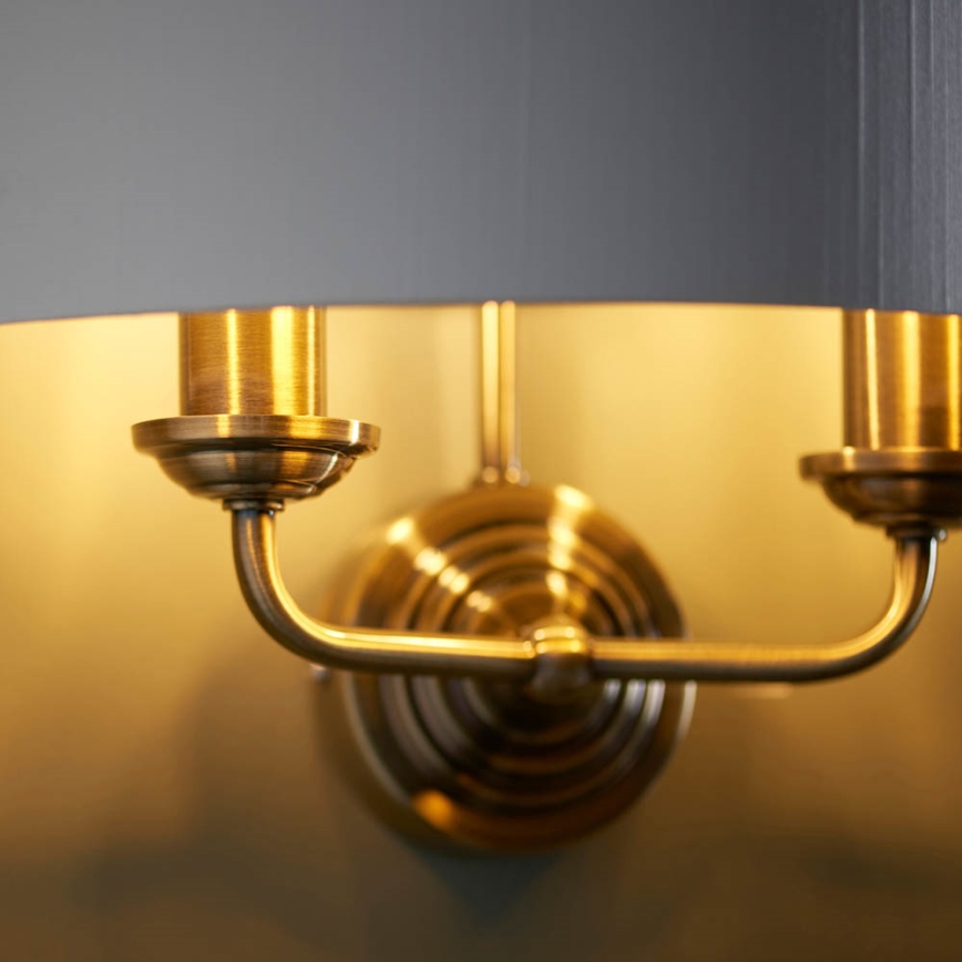 Endon 98937 - Sienas lampa HIGHCLERE 2xE14/40W/230V balta/misiņš