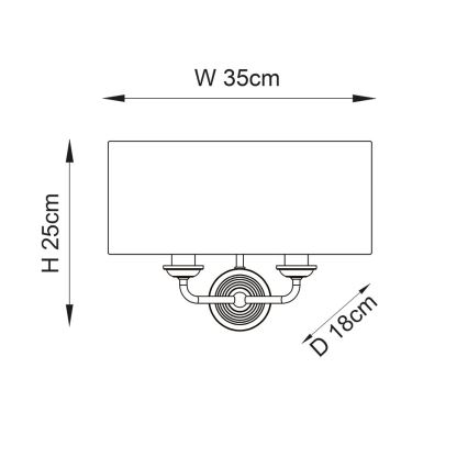 Endon 98937 - Sienas lampa HIGHCLERE 2xE14/40W/230V balta/misiņš