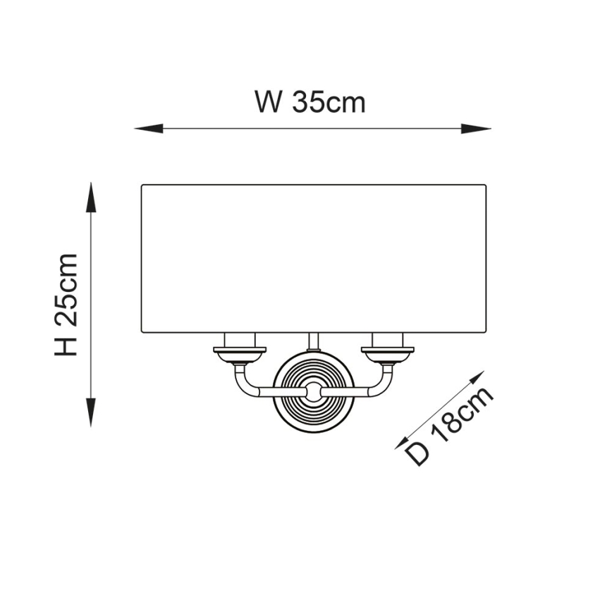 Endon 98937 - Sienas lampa HIGHCLERE 2xE14/40W/230V balta/misiņš